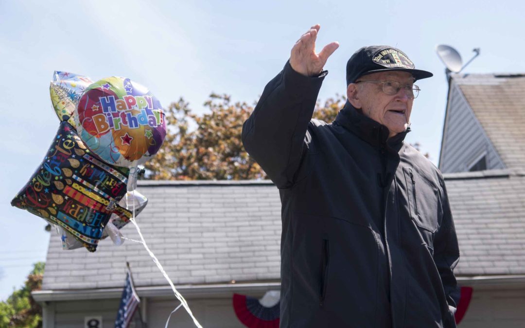 Community celebrates WWII vet from Levittown with drive-by salute
